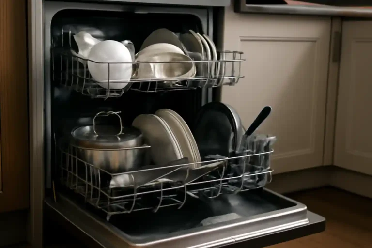 ماشین ظرفشویی پر از ظروف